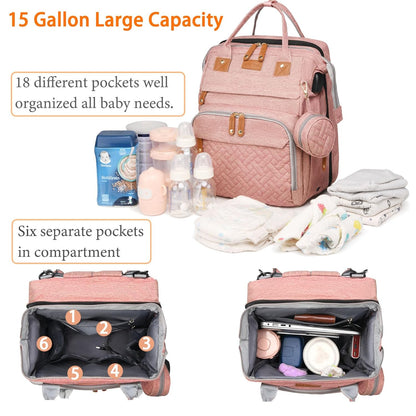 Astro alan Baby Diaper Bag with Changing Station, Waterproof Diaper Bag Backpack for Moms Dads with USB Charging Port, Baby Shower Gifts, Large Capacity diaper backpack, Grey