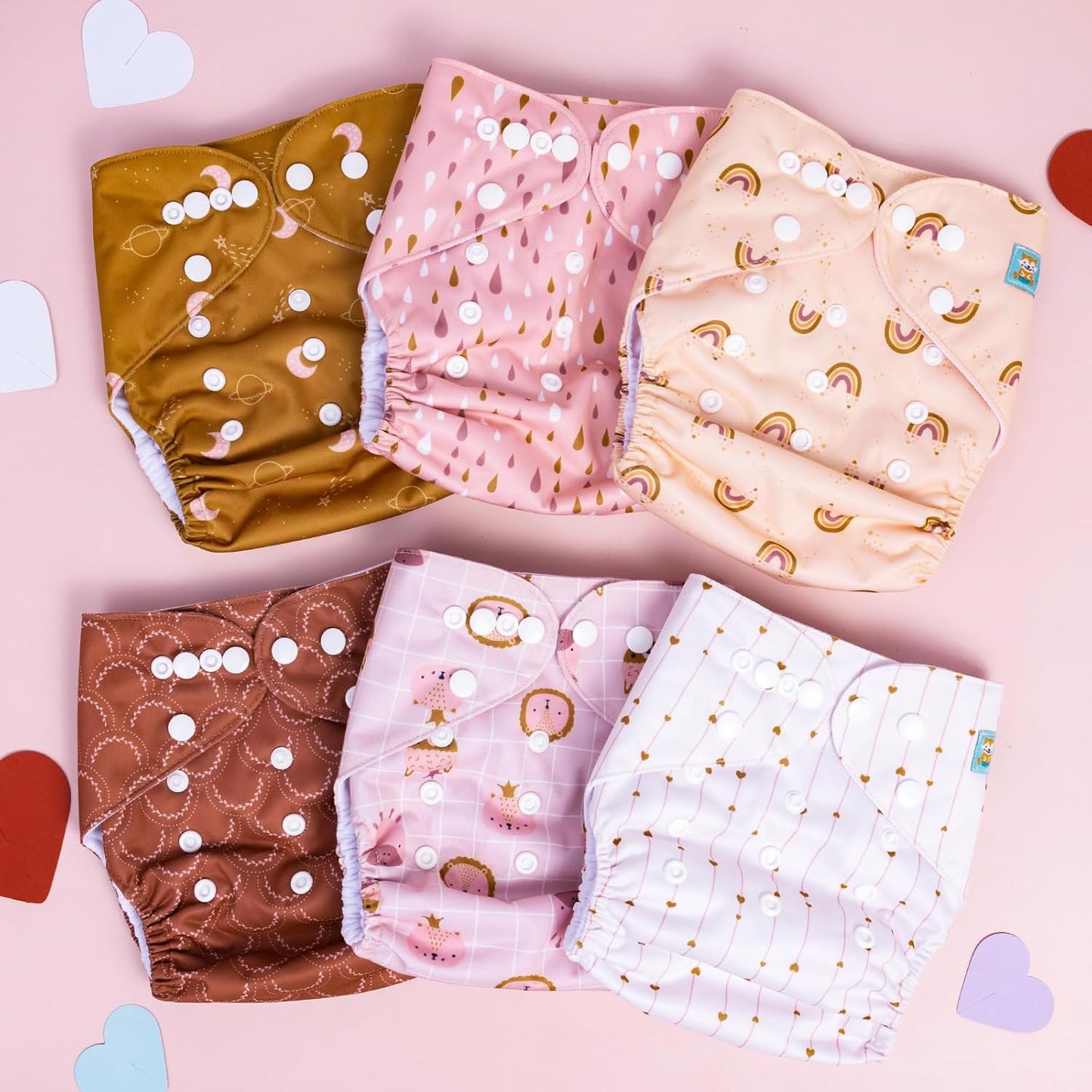 ALVABABY Baby Cloth Diapers 6 Pack with 12 Inserts Cloth Diaper Covers Adjustable Washable Reusable for Baby Girls and Boys
