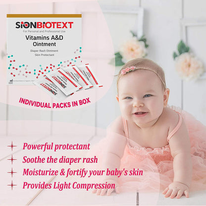 A and D Ointment by Sion Biotext Baby Diaper Rash Vitamin A + D Cream for Dry Skin, Cuts, Burns Soothing Baby Care Medical Moisturizer + First Aid. (1 Tube 4oz)