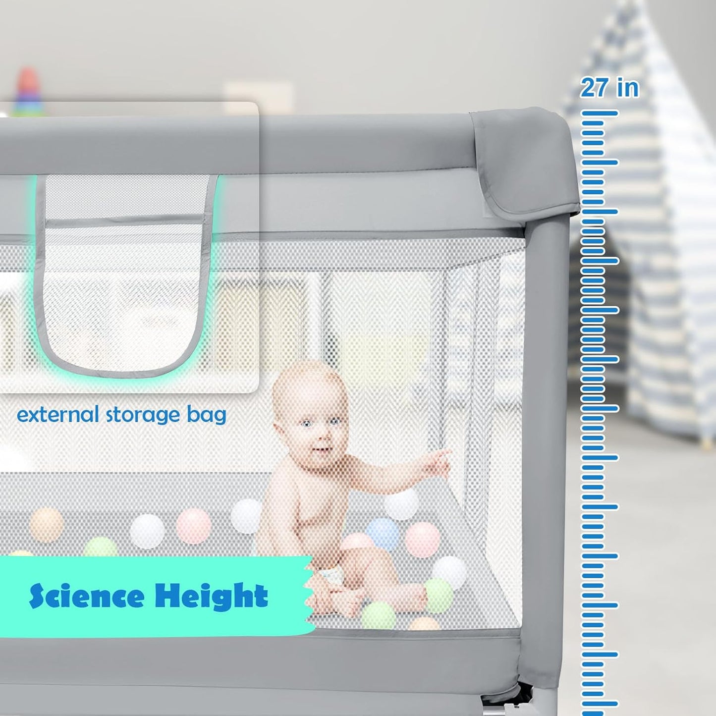 besuhot Large Baby Playpen 79x79 Inch, Playpens for Babies and Toddlers, Indoor & Outdoor Extra Large Kids Activity Center, Baby Play Yard with Zipper Gates.