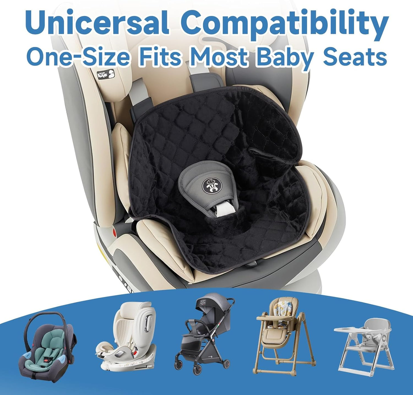 2 Pack Car Potty Training Seat Protector, Waterproof Toddler Car Seat Potty Training Cover, Piddle Pads & Liners for Baby Stroller, Booster & Travel,Non-Slip Pee Protector for Carseat (Grey)