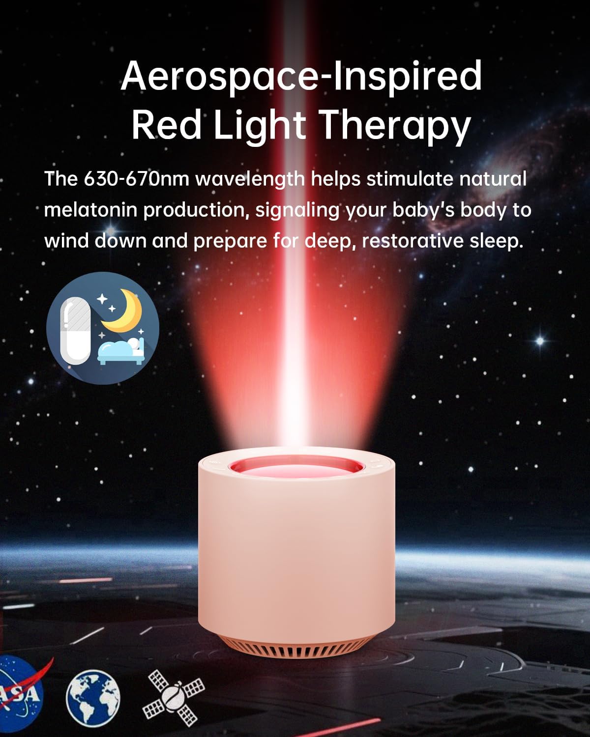 White Noise Sound Machine: Red Light Therapy Sleep Sound Machine with 38 Soothing Sounds & Calming Womb Soother, Memory Function, Dimmable Nursery Night Light with Timer for Baby Adult Gift