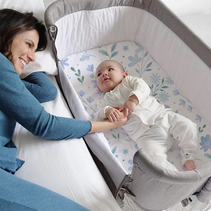 TotAha Premium Stretchy Bassinet Sheets for Baby Girl, Silky Comfort Cradle Sheets Fitted 18 x 36 for Oval, Rectangular, Hourglass Mattress, Hypoallergenic, Buttery Soft 2-Pack (Floral & Pale Pink)