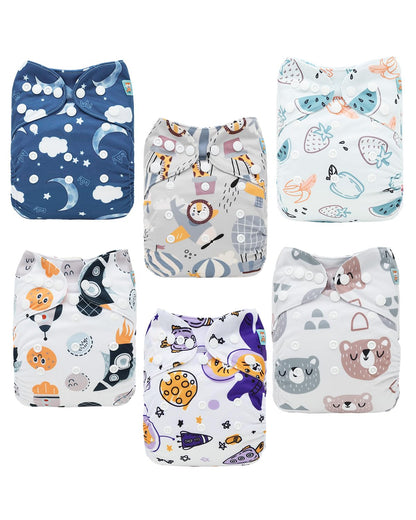ALVABABY 12pcs Microfiber Inserts,Soft Cloth Diaper Liner,3-Layer Absorbent Inserts,Reusable for Baby Cloth Diapers 12T