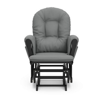 Storkcraft Premium Hoop Glider & Ottoman (Espresso/Gray Swirl) — GREENGUARD Gold Certified Nursery Glider, Solid Wood Craftsmanship, Smooth-Gliding Nursery Chair and Ottoman, Award-Winning - Colors B