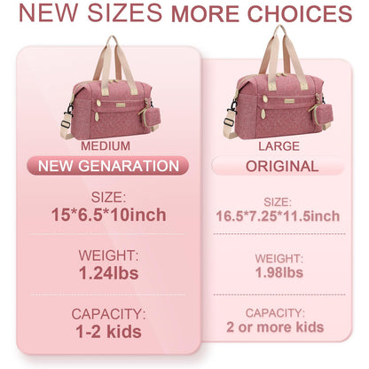 Pritent Diaper Bag Tote - Diaper Baby Bags with Pacifier Case, Shoulder Straps, Stroller Clips, Waterproof Large Mommy Maternity Travel Baby Bag for Mom and Dad, Green, Medium