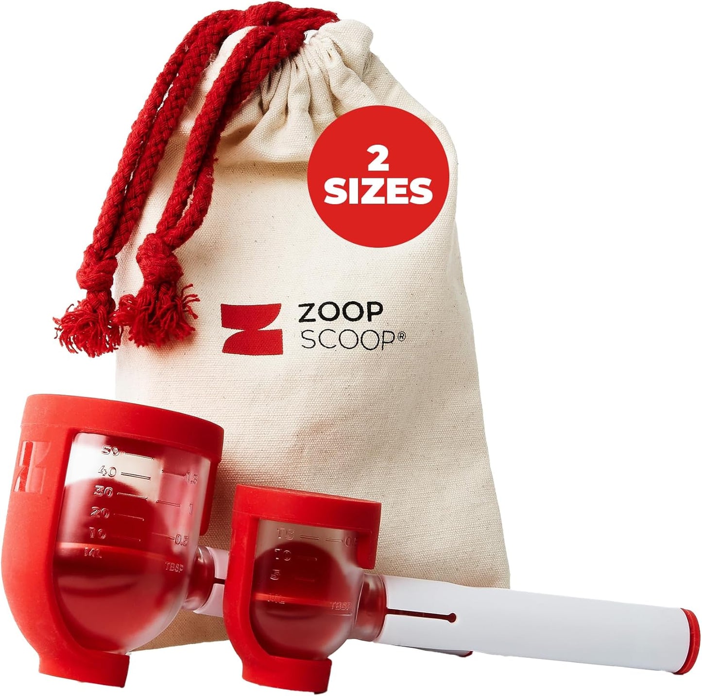 ZoopScoop Protein Powder Scoop Funnel – 2 Pack | Mess-Free Scoop Funnel for Powder, Pre Workout, Protein Shakes, Baby Formula, and More | No Spill Design for Easy Bottle Filling | 70ml and 25ml Set