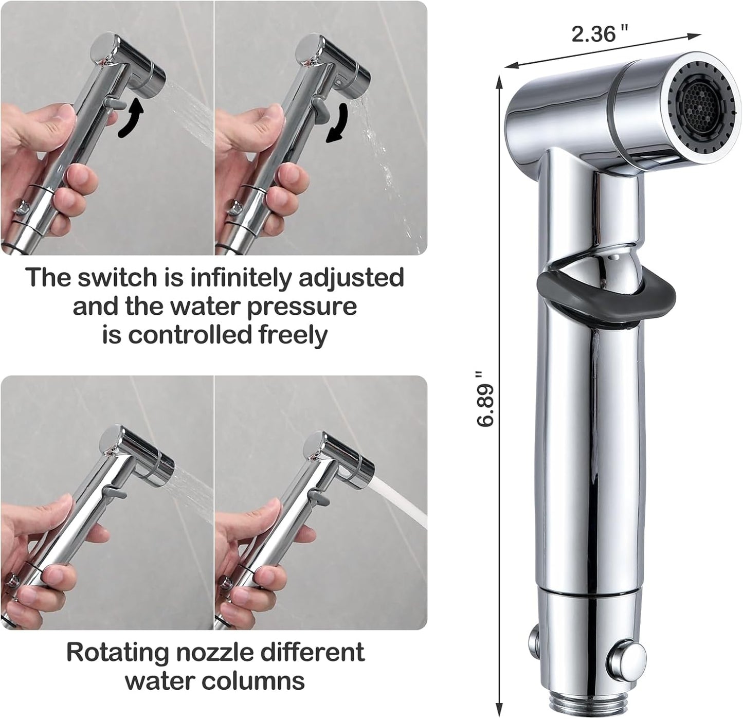 Handheld Bidet Sprayer for Toilet Kit Cleaning Assistant Jet Spray Bidet attachment for Toilet Adjustable Water Pressure Easy Control One Button to Shut-off Water
