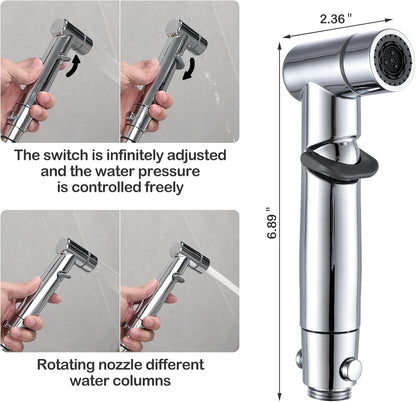 Handheld Bidet Sprayer for Toilet Kit Cleaning Assistant Jet Spray Bidet attachment for Toilet Adjustable Water Pressure Easy Control One Button to Shut-off Water