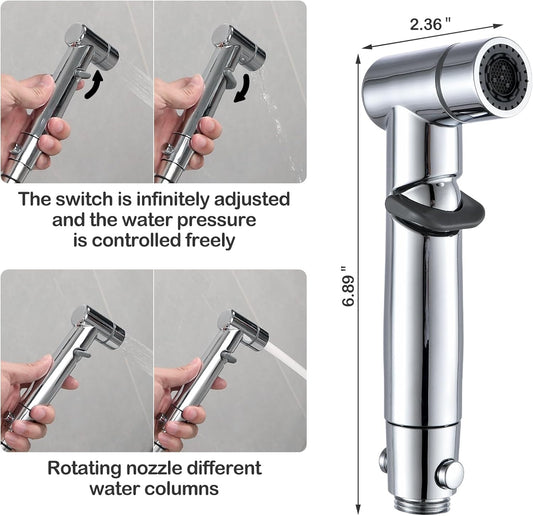 Handheld Bidet Sprayer for Toilet Kit Cleaning Assistant Jet Spray Bidet attachment for Toilet Adjustable Water Pressure Easy Control One Button to Shut-off Water
