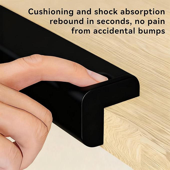 Edge Corner Protector Baby Proofing, Furniture Safety Bumper Guard, Heavy-Duty Soft NBR Rubber Foam, Safety Corner Covers Pre-Taped Rubber Foam (Large 16.7ft Edge 8 Corners)