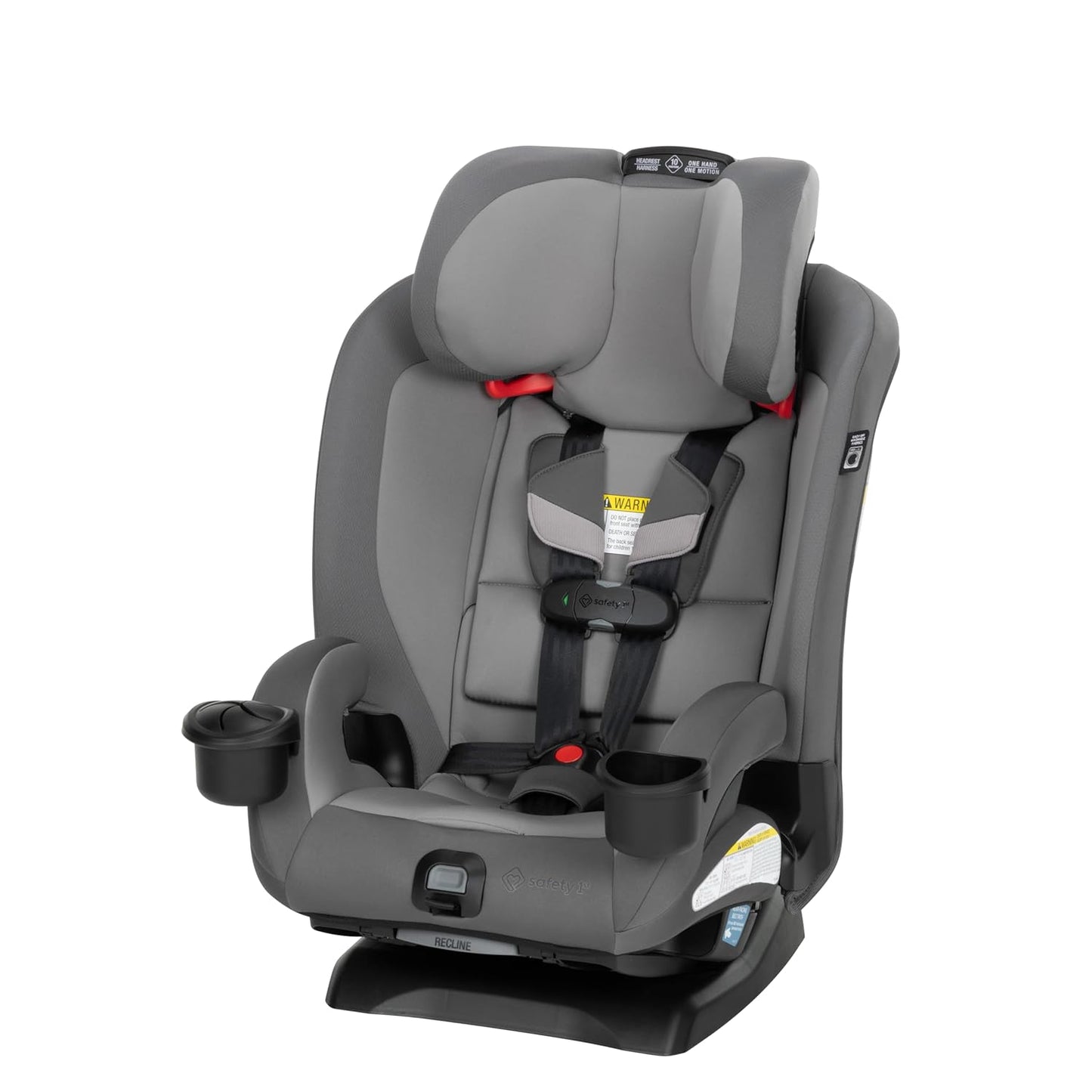 Safety 1st EverSlim 4-in-1 Convertible Car Seat, SecureTech Chest Clip, Ultra-Slim, 4-Mode Infant to Booster, Baby Car Seat, 5-100 lbs, Memory Foam, Office Space