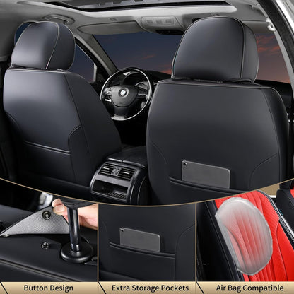 FLORICH Car Seat Covers, Brown Leather Seat Covers for Cars, Faux Nappa Leather Automotive Seat Protectors, Car Seat Cushions Universal Fit for Most Sedans SUVs Trucks - Brown