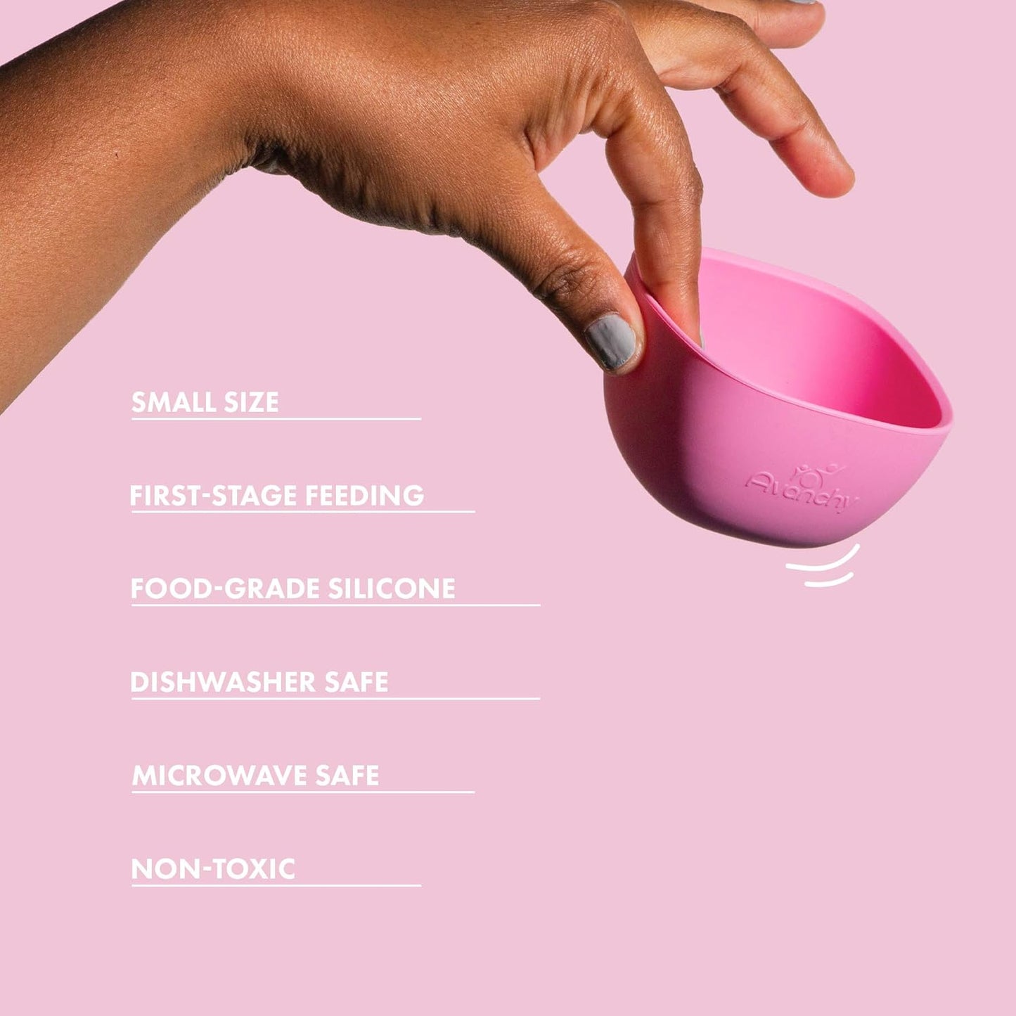 Avanchy Baby Bowls Silicone MINI Prep Bowl Set for Babies Kids Toddler for Feeding Food 4 oz, White