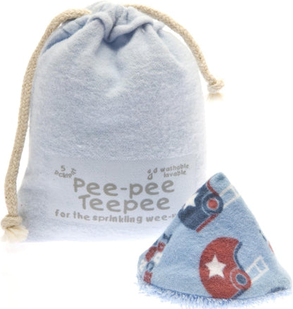 Beba Bean - Pee Pee Teepee for Baby Boy - Reusable & Washable Pee Shield for Diaper Changing - Baby Shower Gifts for Boys - Li’l Monkey Cotton Cloth - Laundry Bag - Set of 5 Covers