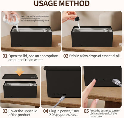 Essential Oil Diffuser 280ml, Aromatherapy Diffuser with Remote Control, 7 Color LED Lights for Home Bedroom Office(White)