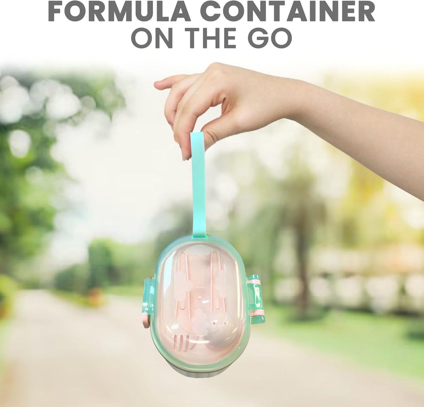Lulyboo Baby Formula Milk Powder Container - Travel-Friendly, Airtight Storage with Scoop & Spork, Compact BPA-Free, Easy-to-Clean Portable Baby Feeding Accessories (Clay)