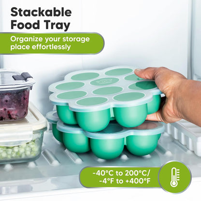 KeaBabies Silicone Food Freezer Trays with Lid, 2oz x 10 Pods Baby Food Storage Containers, Easy Puree Meal Prep, Breast Milk Silicone Freezer Molds, Dishwasher, Microwave Safe, BPA-Free (Chai Latte)