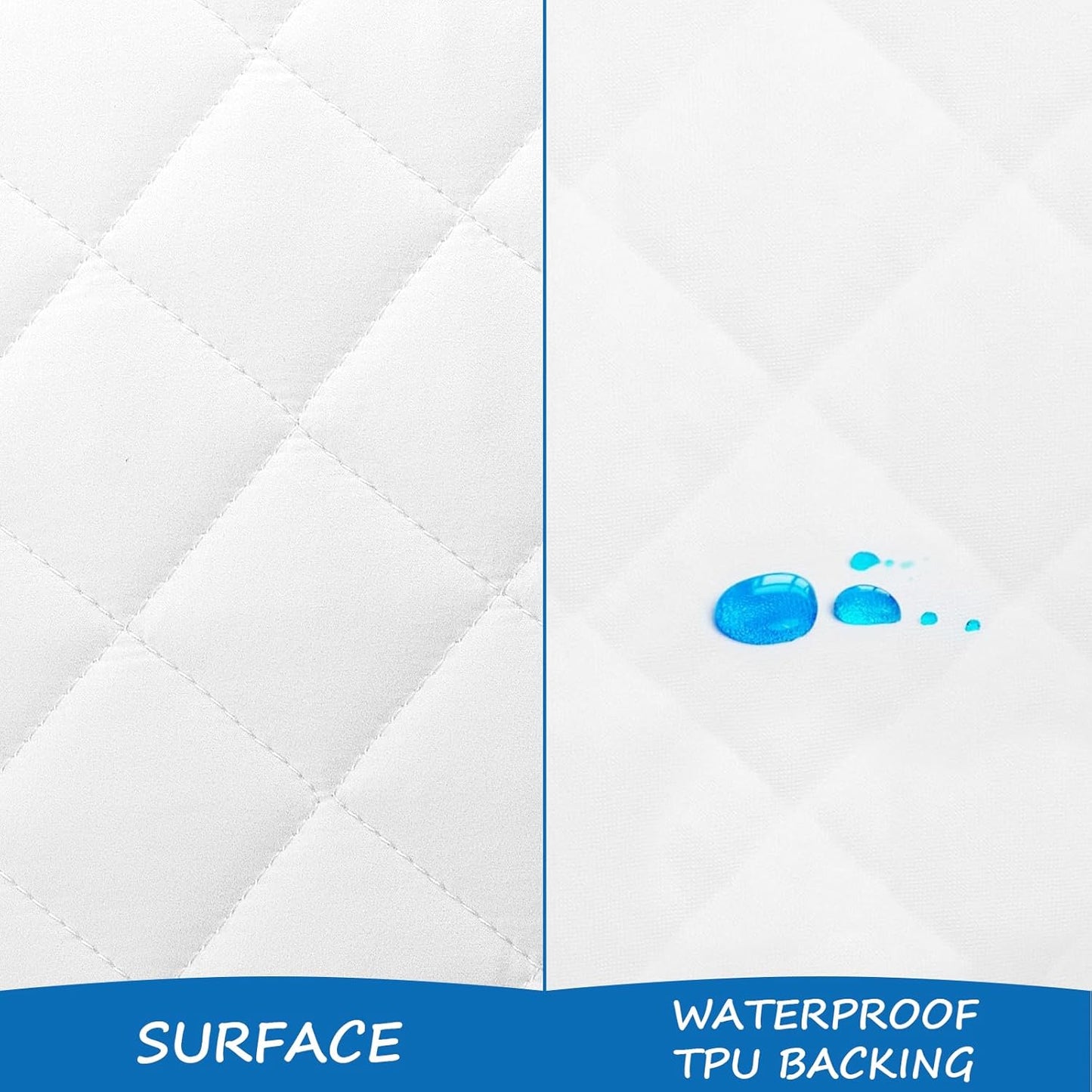 Bassinet Mattress Pad Cover Fit for Baby Delight/Mika Micky/Dream On Me Lotus/ANGELBLISS/KoolerThings (3 in 1) Bedside Sleeper, Waterproof Bassinet Mattress Protector Quilted Bassinet Sheets 2 Pack