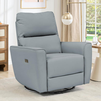 IDEALHOUSE Swivel Rocking Nursery Recliner Chair Rocker Recliner Glider Deep Seat PU Leather Sofa Chair with high Backrest for Nursery, Living Room, Bedroom & Home Movie Theater (Chocolate)