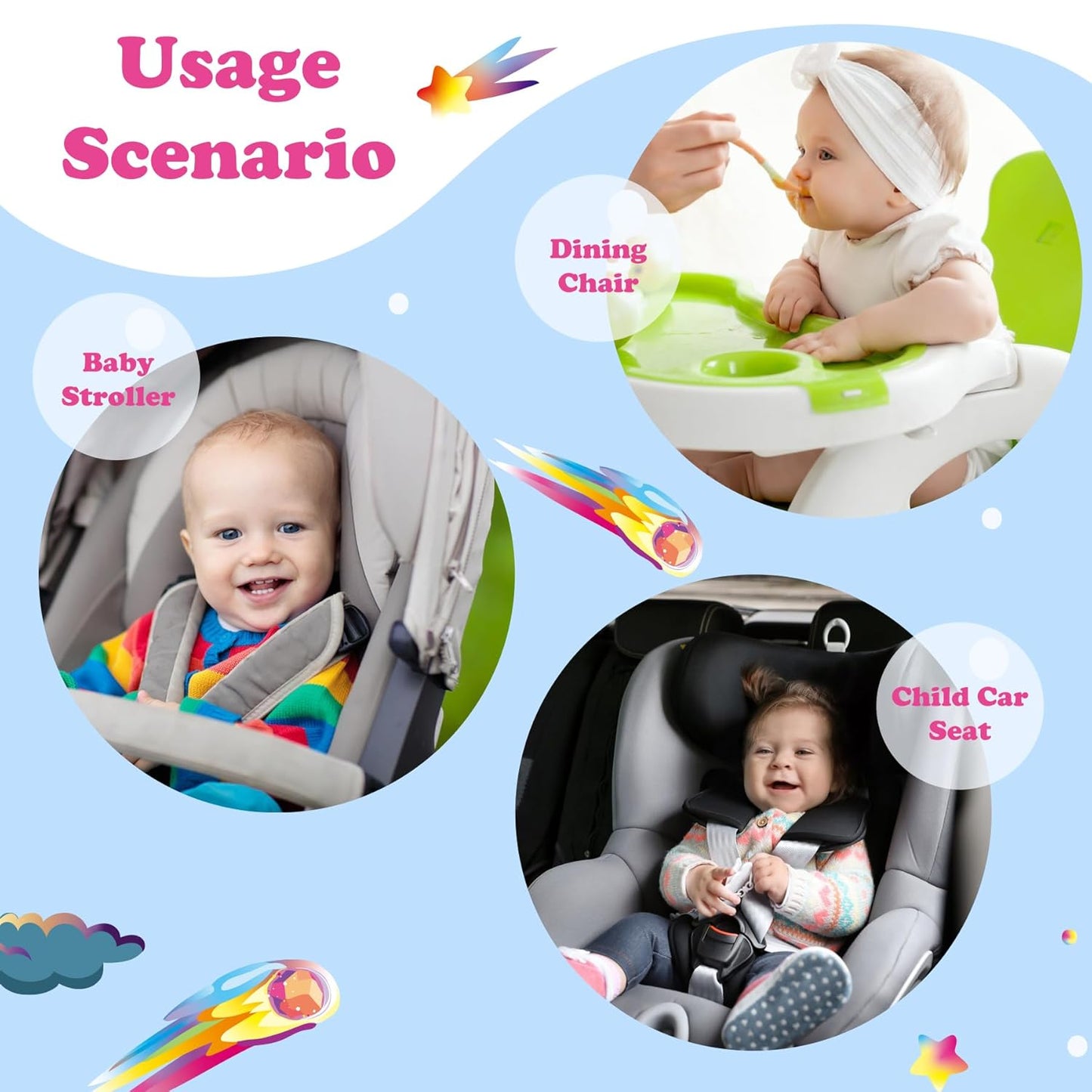 Babenest Car Seat Potty Protector Cover -Waterproof Carseat Training Liner for Baby &Toddler Shower Gift, Dry Piddle Pee Pad with Fun Designs for Strollers & Infant Car Seats (2pcs Pink)