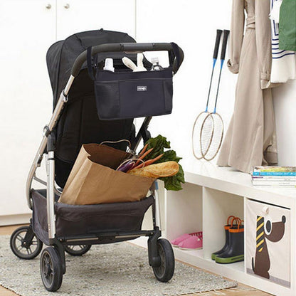 CM Stroller Organizer Diaper Bag Stroller Accessories Pack with Drink Holders and Zipped Pockets for Baby Stroller, Car, Shopping Cart. Fits All Major Strollers. (Marble White)
