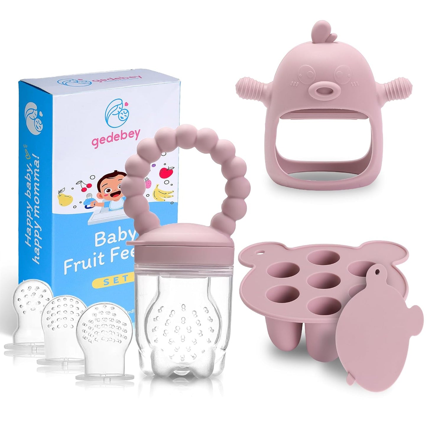 3-in-1 Baby Food & Fruit Feeder Set – Breastmilk Popsicle Mold with Freezer Tray, Teething Relief Toy, BPA Free Infant Silicone Feeding Combo, 3 Bonus Sizes (S/M/L) Sacs (Olive Green)