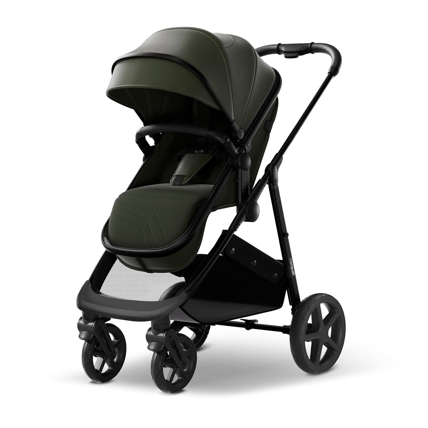 Mompush Baby Stroller, Convertible 2-in-1 with Bassinet Option, Infant Car Seat Compatible, Includes Adapter - Sturdy Full-Size Infant Stroller for Family Adventures