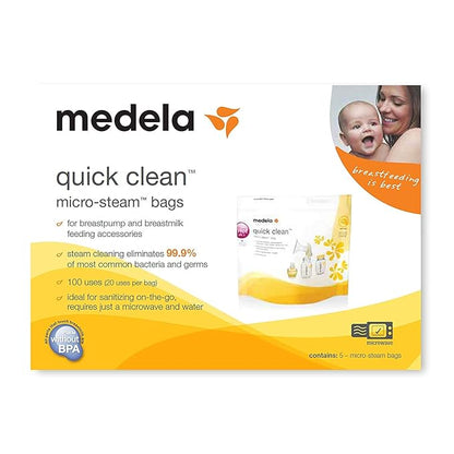 3 Boxes of Medela Quick Clean Micro-Steam Bags. 5 Bags per Box