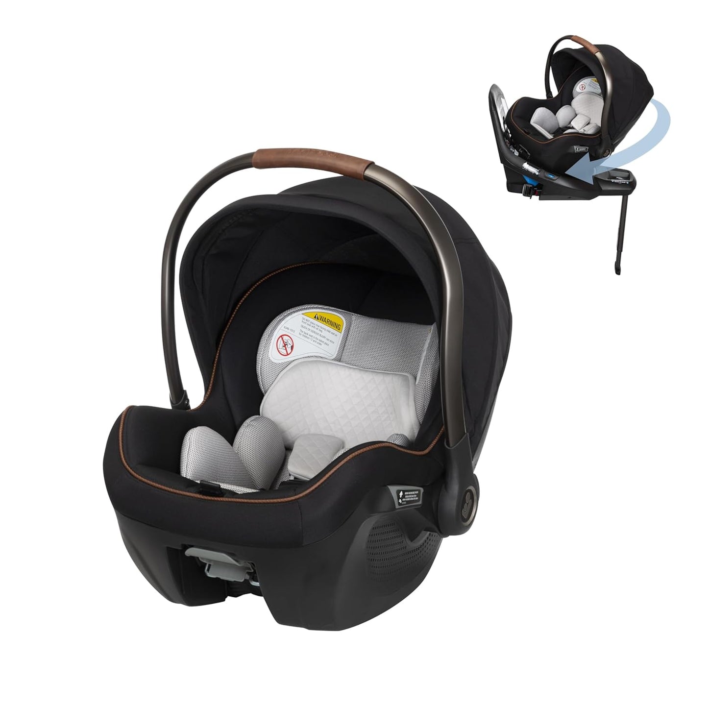 Maxi-Cosi Peri 180 Rotating Infant Car Seat, Baby Car Seat Rotating Carseat, Swivel Car Seat, Onyx Wonder