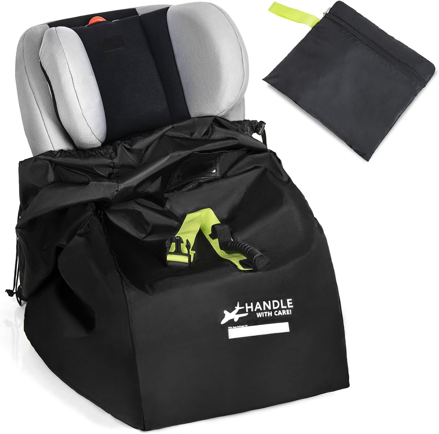 Car Seat Travel Bag for Airplane, Large Waterproof Car Seat Bags Fits Most Infant Car Seats, Convertible Car Seats, Booster Seats, Car Seat Bases, Adjustable Shoulder Strap, Blue