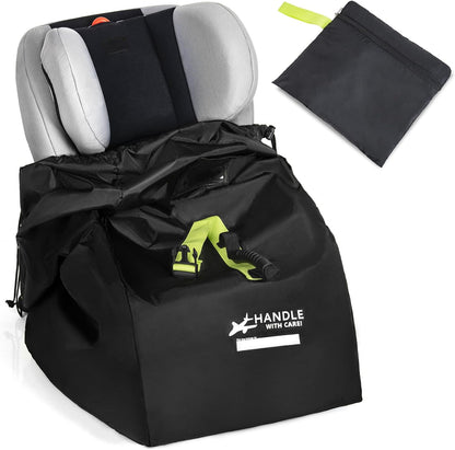 Car Seat Travel Bag for Airplane, Large Waterproof Car Seat Bags Fits Most Infant Car Seats, Convertible Car Seats, Booster Seats, Car Seat Bases, Adjustable Shoulder Strap, Blue