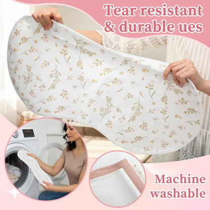 Hahafelt 3 Pcs Changing Pad Liners Fits in Peanut Shape Changing Pad Waterproof Diaper Mats Organic Cotton Peanut Mats are Warm on Baby's Back, Washable Reusable (Starry Style,Multicolor)