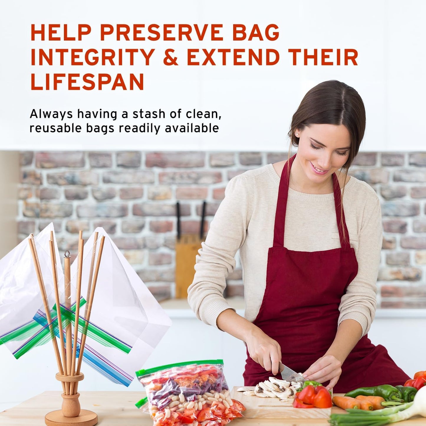 Plastic Bag and Bottle Dryer - Patented; Multi-Purpose Drying Rack Saves Money and the Planet. Folds for Easy Storage