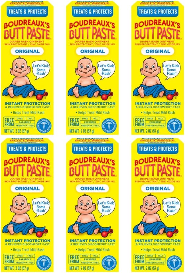 Boudreaux's Butt Paste Original Diaper Rash Cream, Diaper Cream for Baby, Fast Relief from Mild Discomfort, Pediatrician-Recommended Brand, 4 oz Tube
