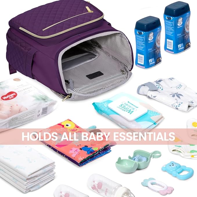 LOVEVOOK Diaper Bag Backpack Large Capacity Baby Bag with Portable Changing Pad, Multifunction Baby Travel Backpack