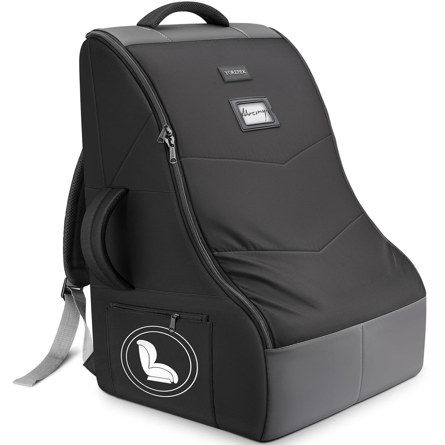 YOREPEK Car Seat Travel Bag for Airplane, Heavy Duty Car Seat Bags for Air Travel, Large Car Seat Carrier for Airport with Padded Shoulder Strap, Sturdy Travel Carseat Cover for Airplane, Black
