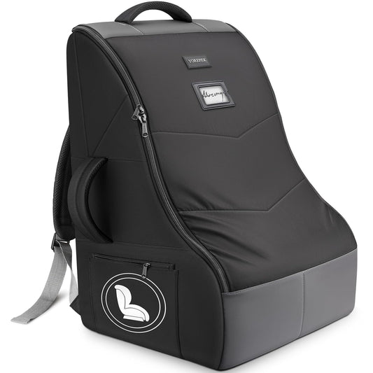 YOREPEK Car Seat Travel Bag for Airplane, Heavy Duty Car Seat Bags for Air Travel, Large Car Seat Carrier for Airport with Padded Shoulder Strap, Sturdy Travel Carseat Cover for Airplane, Black