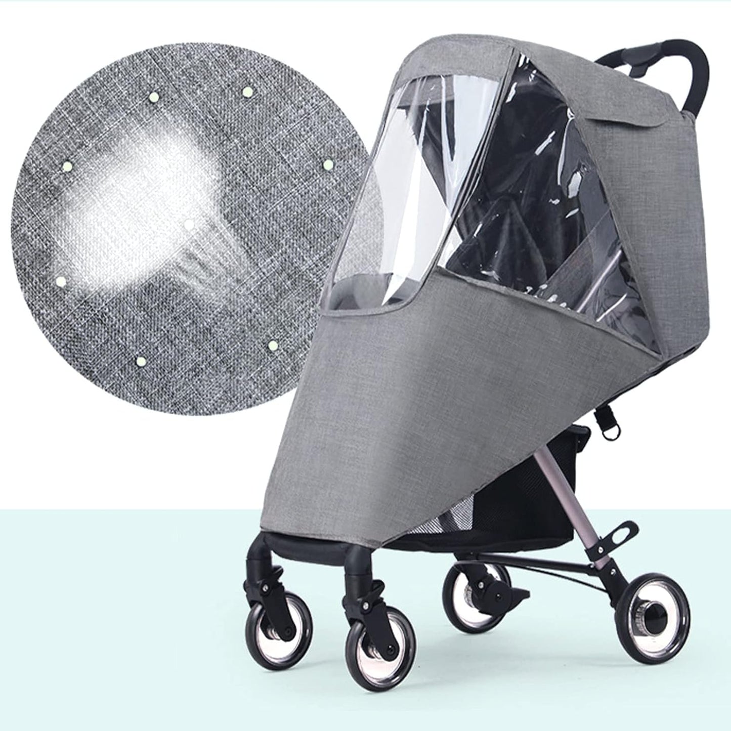 Universal Stroller Raincovers for Twins Baby Stroller Pushchair Waterproof Buggy Pram Raincoat Wind Dust Rain Covers PVC Double Carrycots Weather Shield Protector (Tandem Twin Buggy Rain Cover)