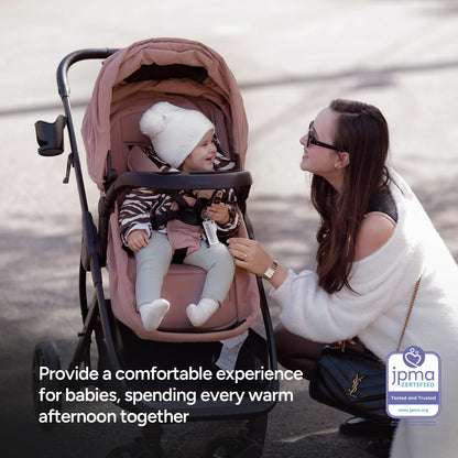 Mompush Baby Stroller, Convertible 2-in-1 with Bassinet Option, Infant Car Seat Compatible, Includes Adapter - Sturdy Full-Size Infant Stroller for Family Adventures