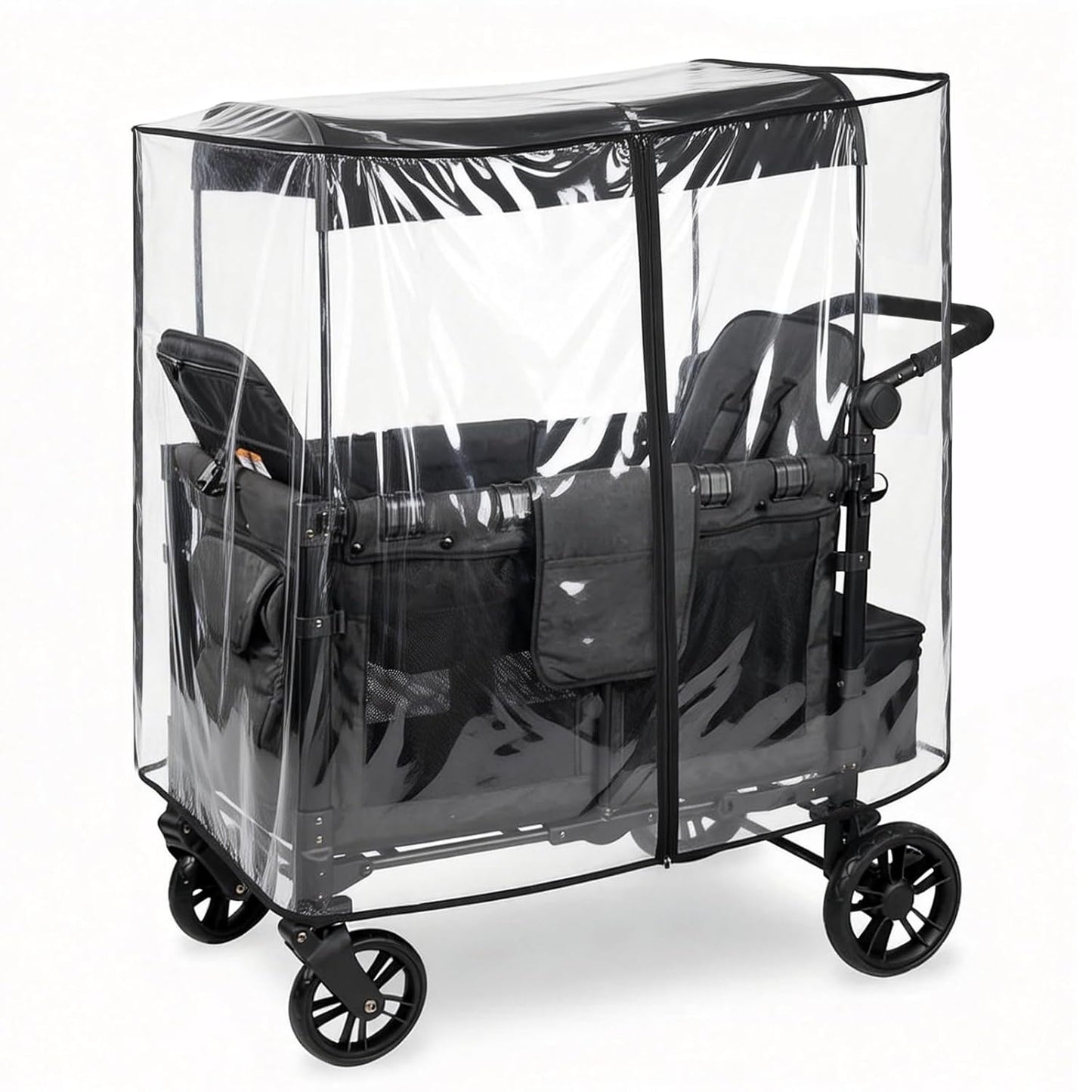Rain Cover for WonderFold W4 Wagon Original,Elite, Luxe – Waterproof & Windproof Stroller Accessories – Full Coverage Clear Shield with Side Zipper