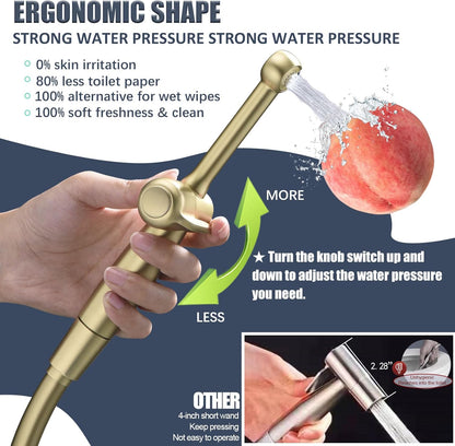 SonTiy Handheld Bidet Sprayer for Toilet, White Cloth Diaper Toilet Sprayer Attachment with Backflow Preventer, Adjustable Water Pressure Toilet Jet Spray for Feminine Wash