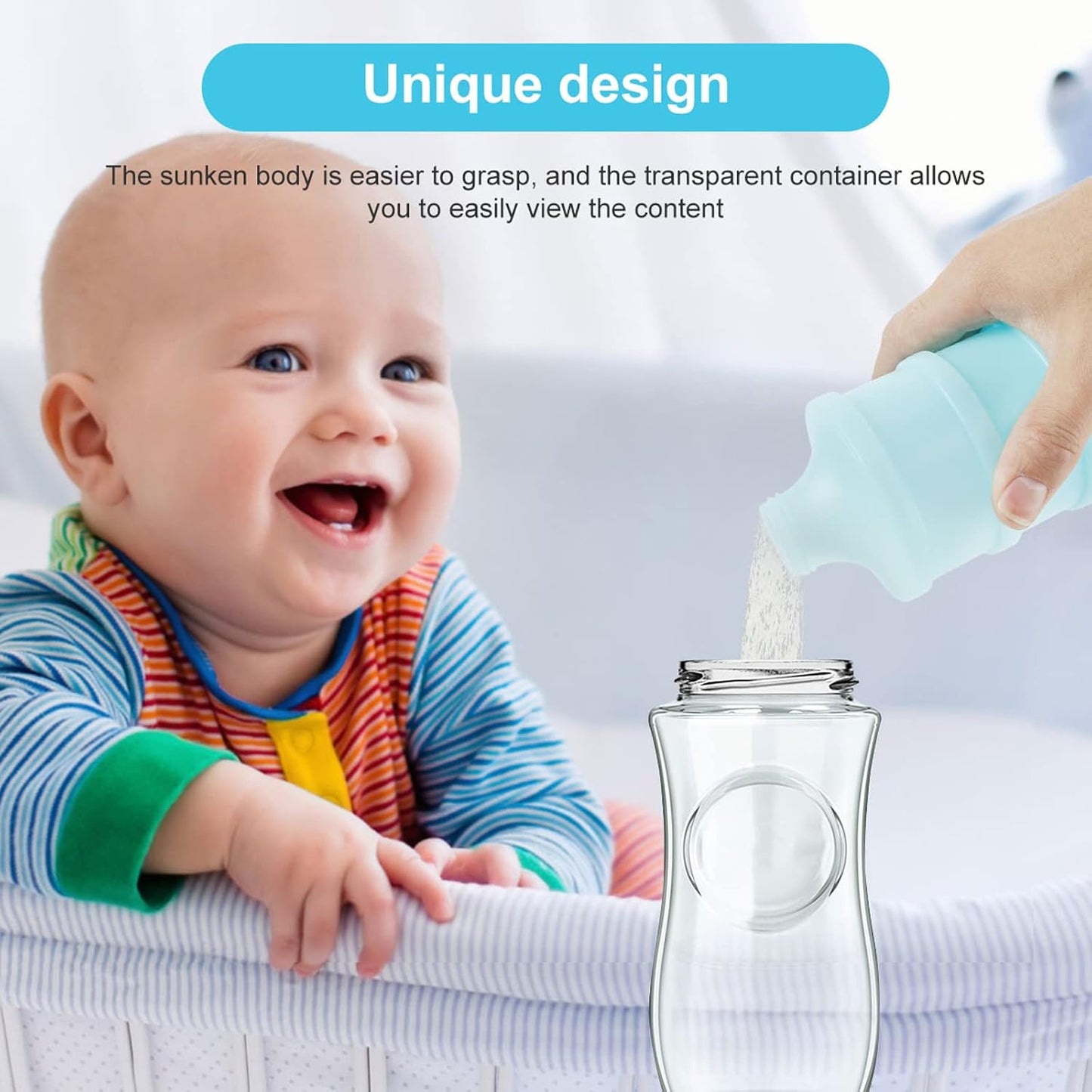 2 PCS 4 Layers Sakura Baby Milk Formula Dispenser & Container Box for Travel (Blue)