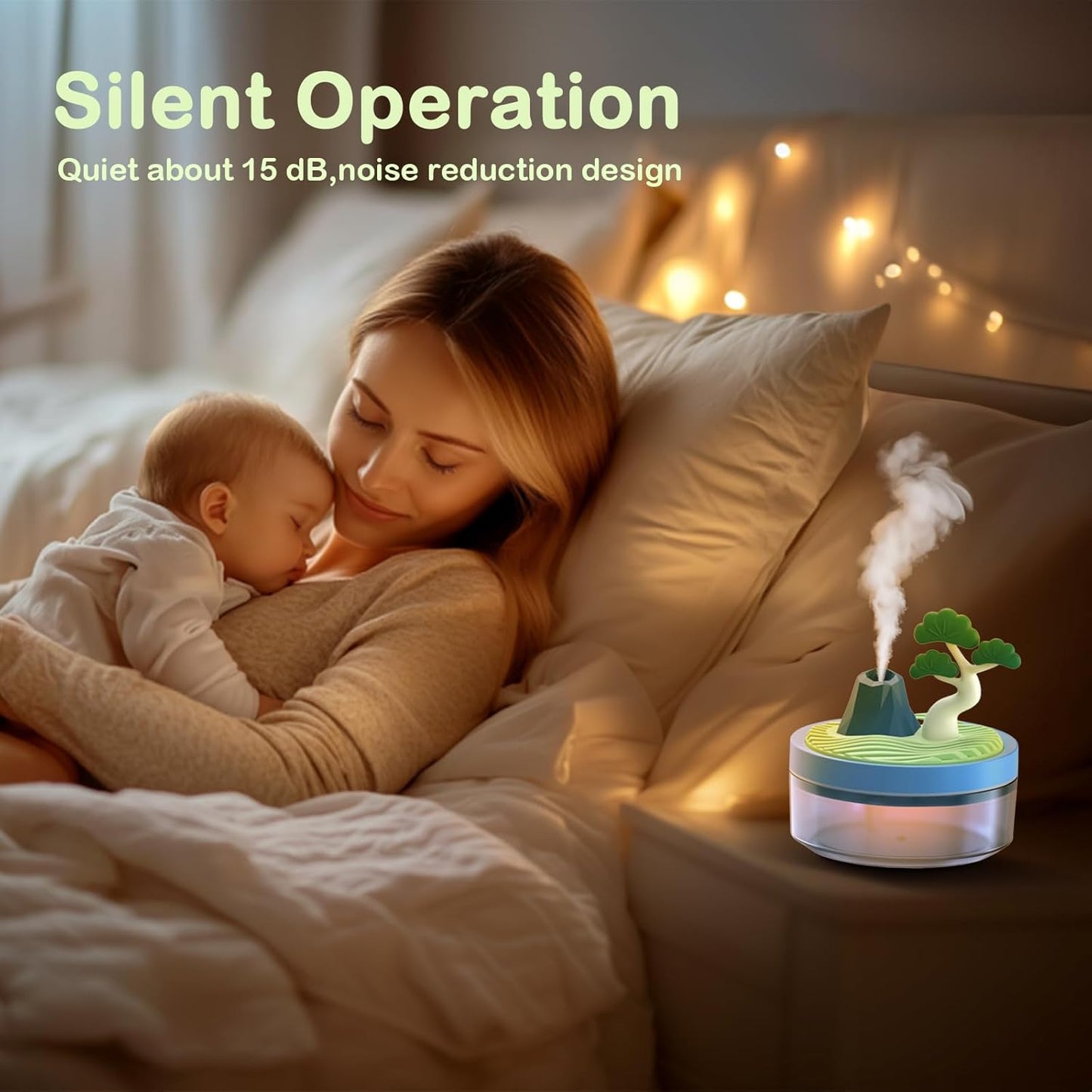 Cute Mini Humidifier 320mL Cool Mist Humidifie mute with 2 Mist Modes,for Home/Nursery/Office,Portable Mini Air Moisturizer,rechargeable mini humidifier(Gardenia pink)