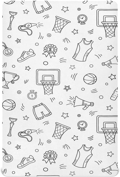 Fitted Crib Sheets Turtle Sea Horse Stretchy Portable Playard Sheets for Baby Toddler, Breathable Soft Mini Crib Mattress 39 x 27 in for Boys and Girls