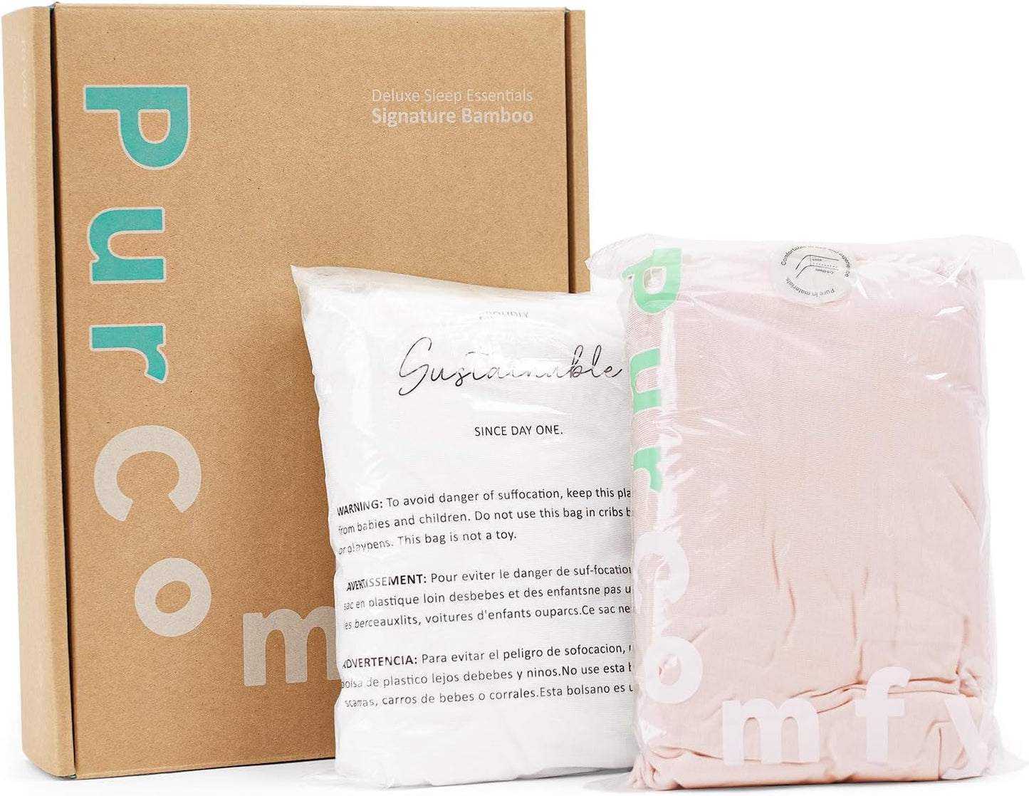 Supersoft Pack and Play Sheets Fitted, Premium Bamboo Viscose Mini Crib Sheets, Pack N Play Mattress Sheets, Graco Playard Baby Sheets Neutral for Boys Girls, 5'' Deep Pocket 2-Pack