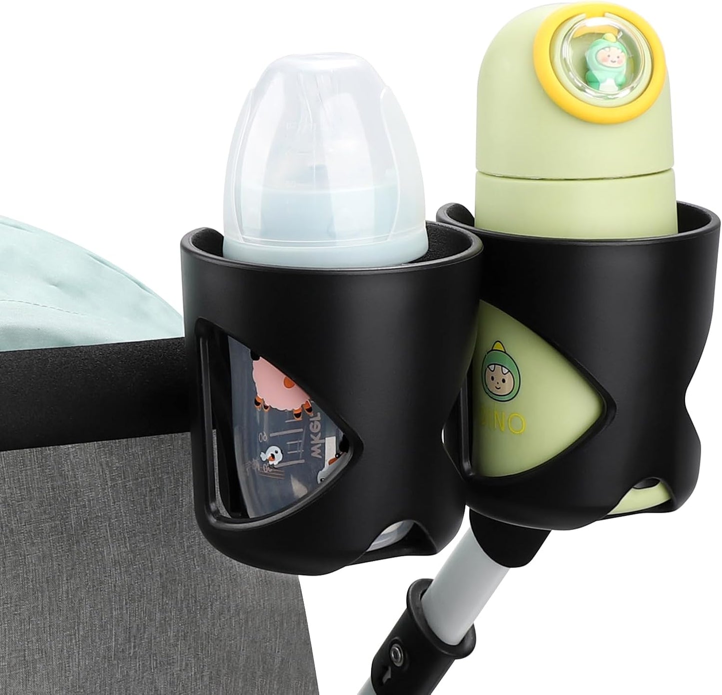 Accmor Universal Cup Holder, Stroller Cup Holder with Phone Holder, 360° Rotatable Large Caliber Designed Bottle Holder for Stroller, Bike, Wheelchair, Walker, Scooter