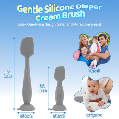 Upgraded 4-Pack Silicone Diaper Cream Spatula with Travel Case - Soft Full-Size & Mini Applicators for Rash Ointment, Diaper Care & Everyday Care, Ideal for Newborn Essentials and Baby Shower Gifts