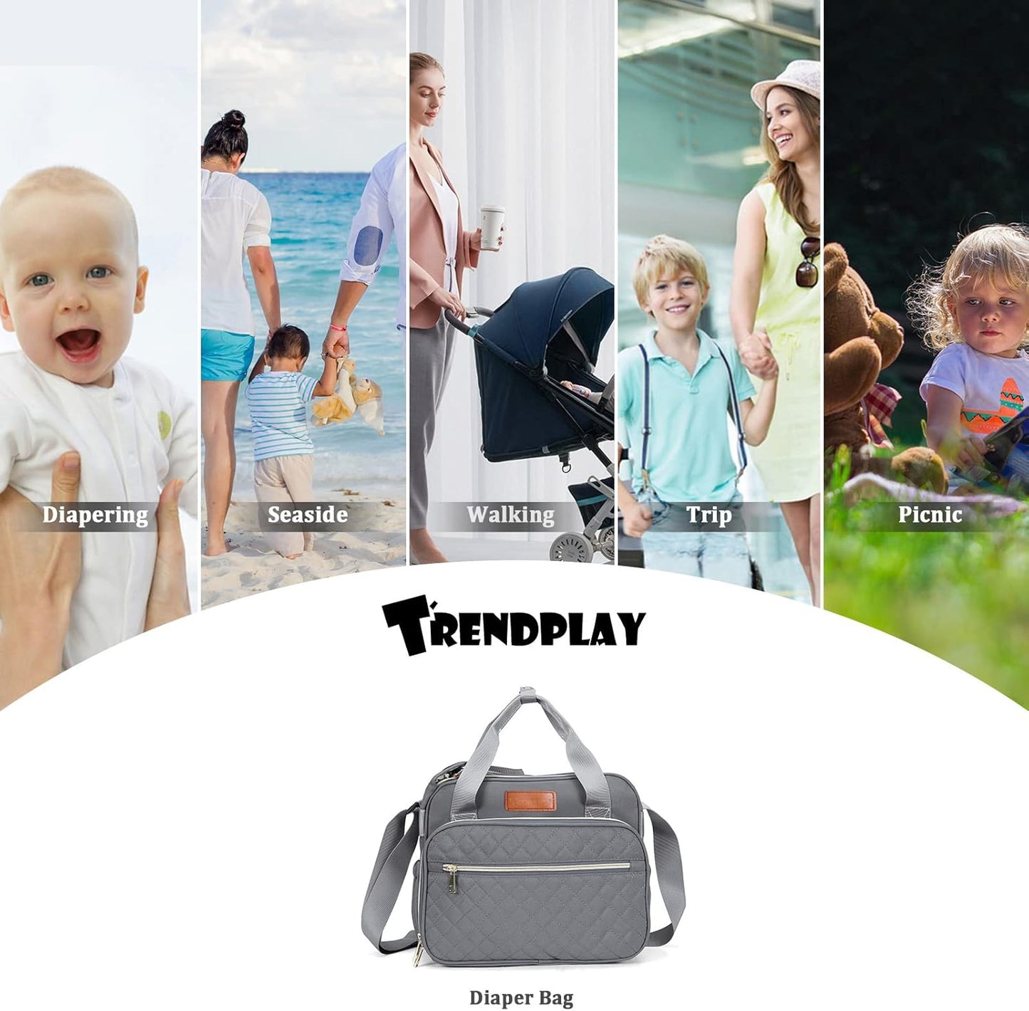 Small Diaper Bag Tote for Girls Baby Nappy Bag - Travel&Outdoor Stroller Organizer Cute Diaper Maternity Bag for Mom Daddy