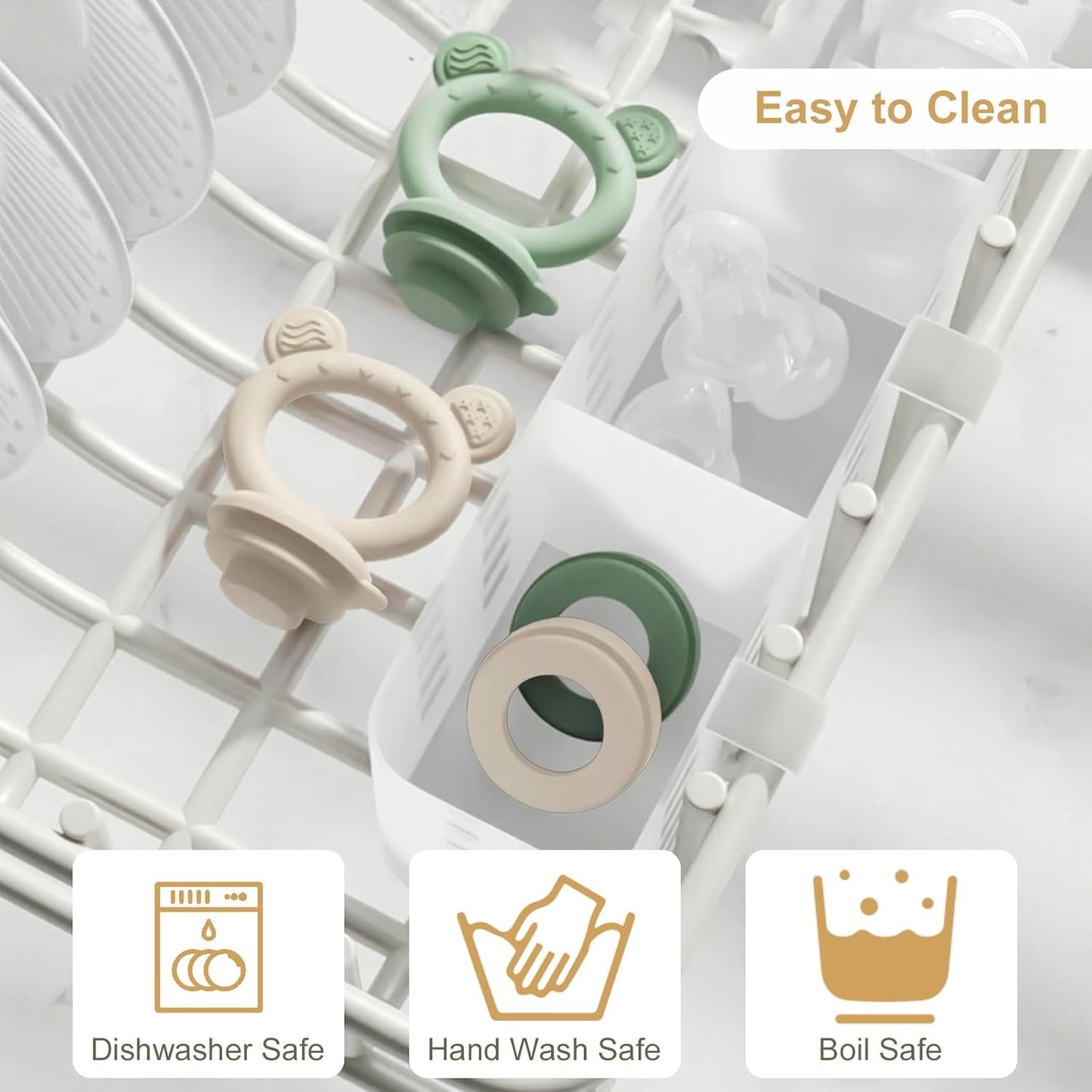 WAJIAYON Baby Breastmilk Popsicle Molds & Baby Fruit Feeder (4 Pack), Infant Food Freezer Tray Storage Containers, Silicone Teething Pacifier Feeder and Teether for Babies,Boys and Girls-Pink&Purple